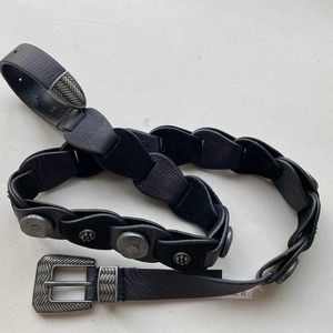 NEW without Tag - Free People Medallion Black Leather Belt M/L